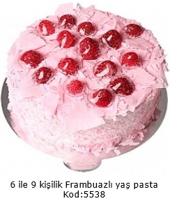 6 ile 9 kiilik Frambuazl ya pasta